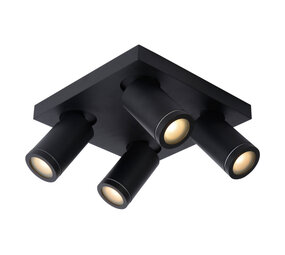 Lucide TAYLOR - Deckenstrahler Bad - LED Dim to warm - GU10 - 4x5W 2200K/3000K - IP44 - Schwarz