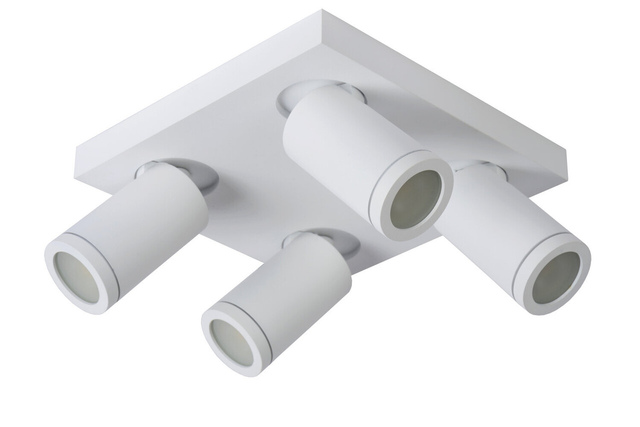 Lucide TAYLOR - Deckenstrahler Bad - LED Dimmen bis warm - GU10 - 4x5W 2200K/3000K - IP44 - Weiß Lucide TAYLOR - Deckenstrahler Bad - LED Dimmen bis warm - GU10 - 4x5W 2200K/3000K - IP44 - Weiß