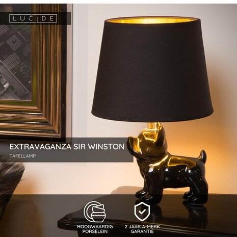 Lucide EXTRAVAGANZA SIR WINSTON - Tischleuchte - 1xE14 - Schwarz Lucide EXTRAVAGANZA SIR WINSTON - Tischleuchte - 1xE14 - Schwarz
