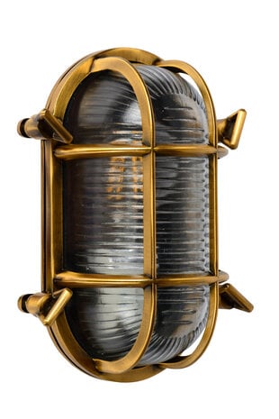Lucide DUDLEY - Wandleuchte Innen/Außen - 1xE27 - IP65 - Mattes Gold / Messing Lucide DUDLEY - Wandleuchte Innen/Außen - 1xE27 - IP65 - Mattes Gold / Messing