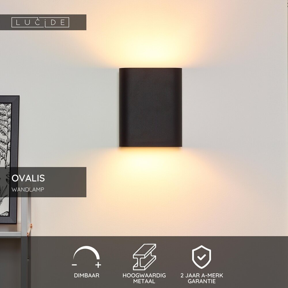 Lucide OVALIS - Wandleuchte - 2xE14 - Schwarz