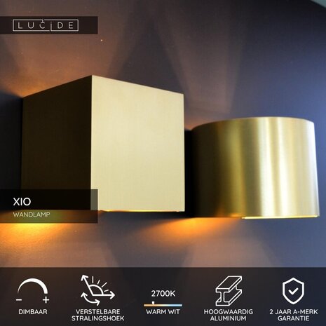 Lucide XIO - Wandleuchte - LED Dimb. - G9 - 1x4W 2700K - Einstellbarer Abstrahlwinkel - Mattes Gold / Messing Lucide XIO - Wandleuchte - LED Dimb. - G9 - 1x4W 2700K - Einstellbarer Abstrahlwinkel - Mattes Gold / Messing