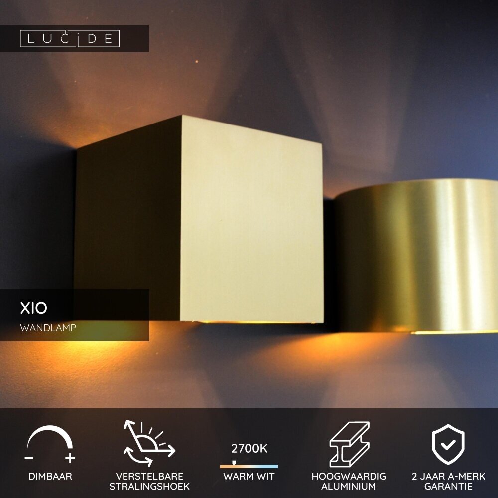 Lucide XIO - Wandleuchte - LED Dimb. - G9 - 1x3,5W 2700K - Einstellbarer Abstrahlwinkel - Mattes Gold / Messing Lucide XIO - Wandleuchte - LED Dimb. - G9 - 1x3,5W 2700K - Einstellbarer Abstrahlwinkel - Mattes Gold / Messing