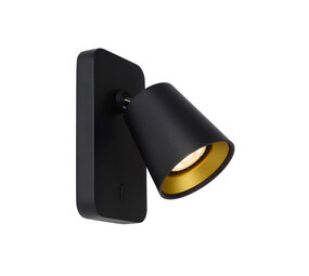 Lucide TURNON - Bettleuchte / Wandleuchte - LED Dim to warm - GU10 - 1x5W 2200K/3000K - Schwarz