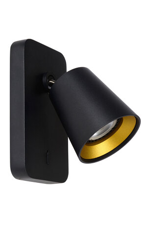 Lucide TURNON - Bettleuchte / Wandleuchte - LED Dim to warm - GU10 - 1x5W 2200K/3000K - Schwarz