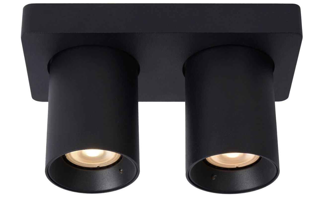 Lucide NIGEL - Deckenstrahler - LED Dim to warm - GU10 - 2x5W 2200K/3000K - Schwarz Lucide NIGEL - Deckenstrahler - LED Dim to warm - GU10 - 2x5W 2200K/3000K - Schwarz