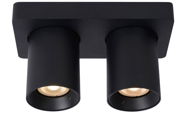 Lucide NIGEL - Deckenstrahler - LED Dim to warm - GU10 - 2x5W 2200K/3000K - Schwarz Lucide NIGEL - Deckenstrahler - LED Dim to warm - GU10 - 2x5W 2200K/3000K - Schwarz