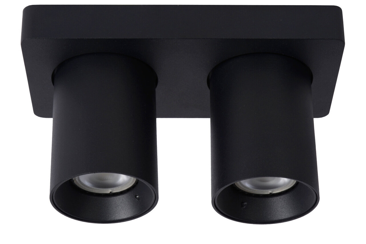Lucide NIGEL - Deckenstrahler - LED Dim to warm - GU10 - 2x5W 2200K/3000K - Schwarz Lucide NIGEL - Deckenstrahler - LED Dim to warm - GU10 - 2x5W 2200K/3000K - Schwarz