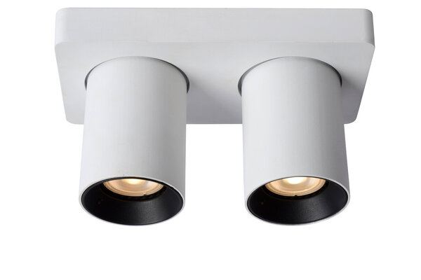 Lucide NIGEL - Deckenstrahler - LED Dim to warm - GU10 - 2x5W 2200K/3000K - Weiß Lucide NIGEL - Deckenstrahler - LED Dim to warm - GU10 - 2x5W 2200K/3000K - Weiß