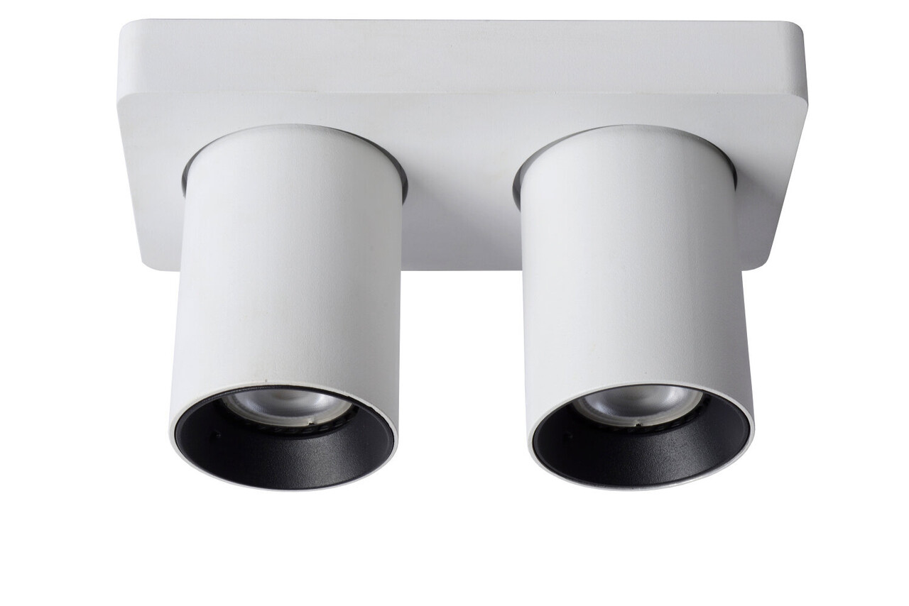 Lucide NIGEL - Deckenstrahler - LED Dim to warm - GU10 - 2x5W 2200K/3000K - Weiß Lucide NIGEL - Deckenstrahler - LED Dim to warm - GU10 - 2x5W 2200K/3000K - Weiß