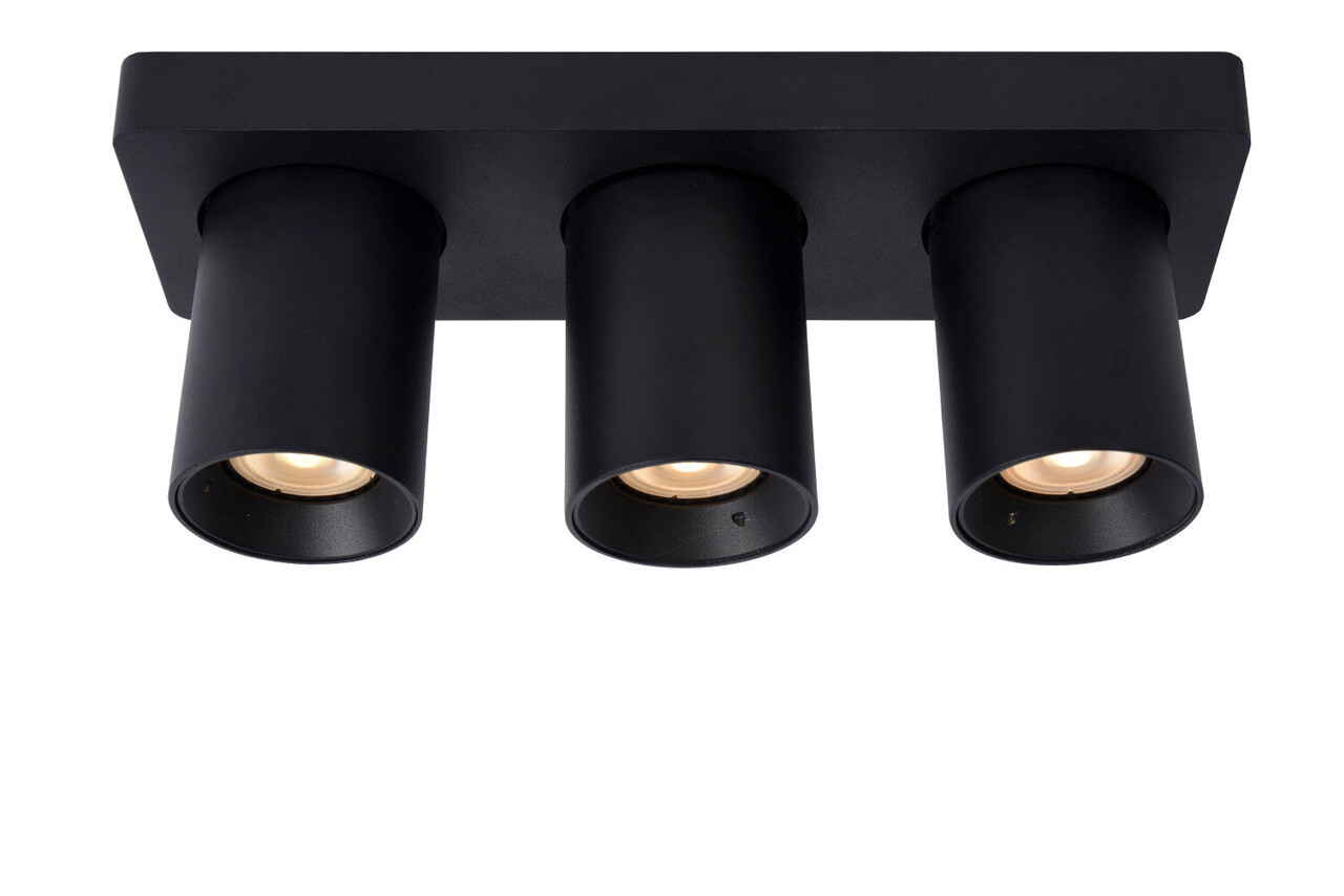 Lucide NIGEL - Deckenstrahler - LED Dim to warm - GU10 - 3x5W 2200K/3000K - Schwarz Lucide NIGEL - Deckenstrahler - LED Dim to warm - GU10 - 3x5W 2200K/3000K - Schwarz