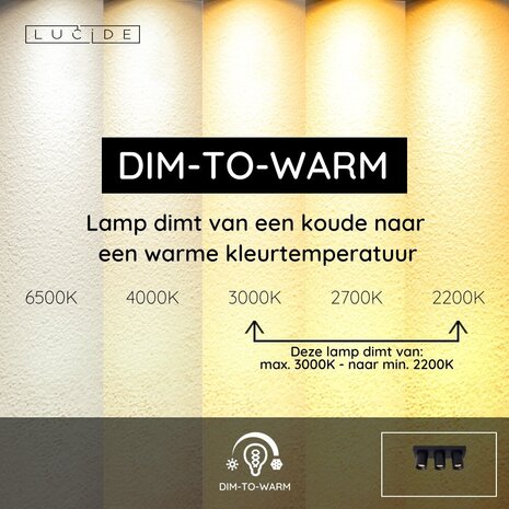 Lucide NIGEL - Deckenstrahler - LED Dim to warm - GU10 - 3x5W 2200K/3000K - Schwarz Lucide NIGEL - Deckenstrahler - LED Dim to warm - GU10 - 3x5W 2200K/3000K - Schwarz