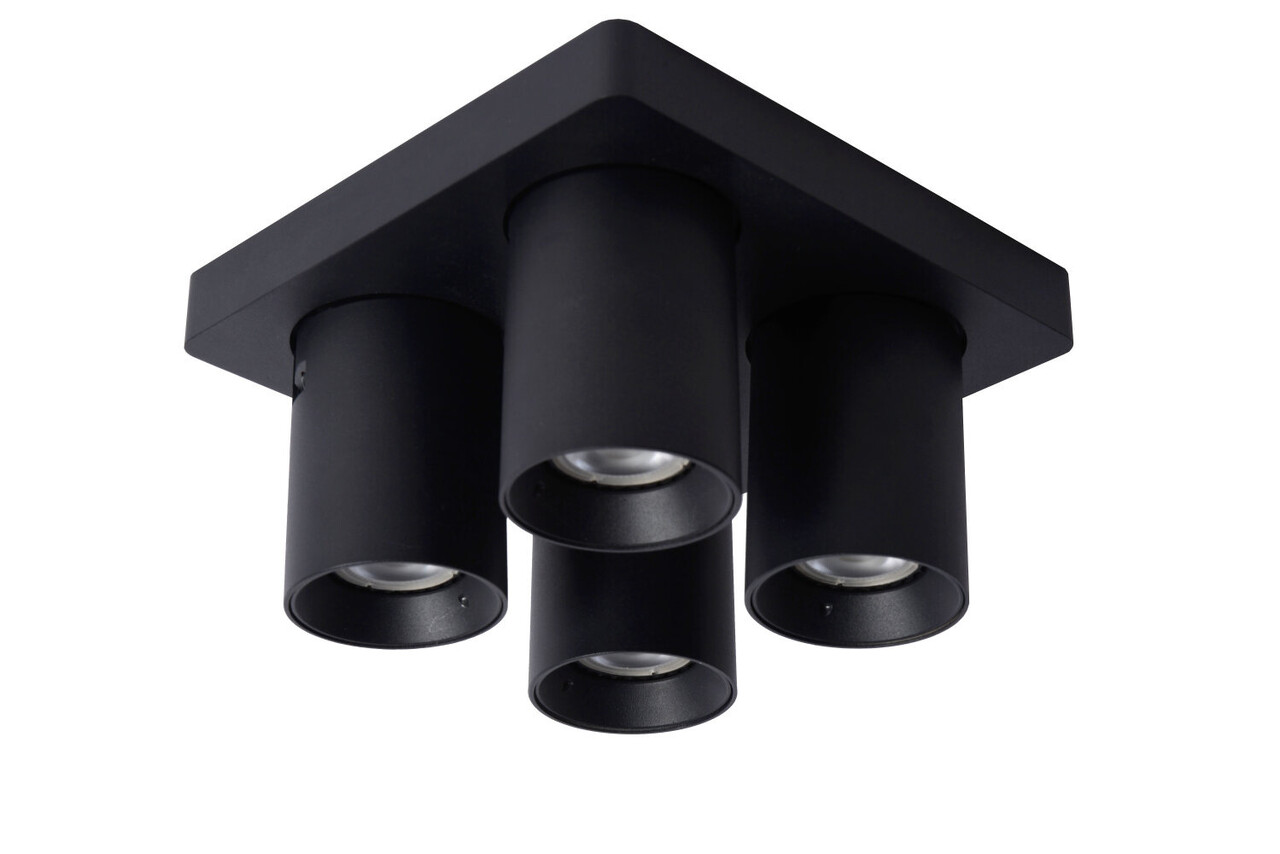 Lucide NIGEL - Deckenstrahler - LED Dim to warm - GU10 - 4x5W 2200K/3000K - Schwarz
