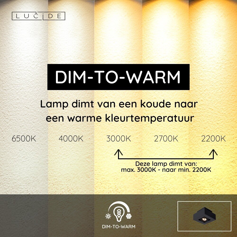 Lucide XIRAX - Deckenstrahler - LED Dim to warm - GU10 - 1x5W 2200K/3000K - Schwarz