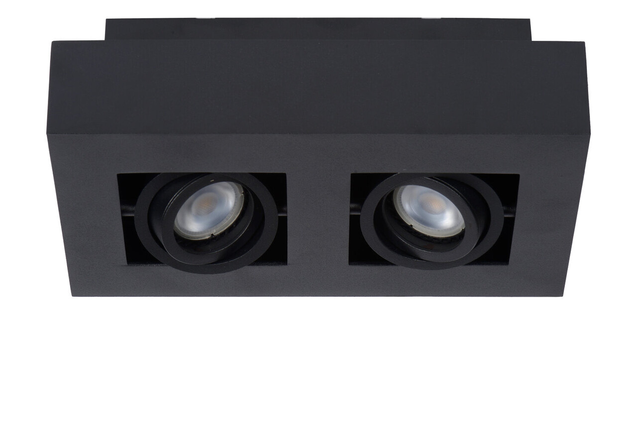 Lucide XIRAX - Deckenstrahler - LED Dim to warm - GU10 - 2x5W 2200K/3000K - Schwarz Lucide XIRAX - Deckenstrahler - LED Dim to warm - GU10 - 2x5W 2200K/3000K - Schwarz