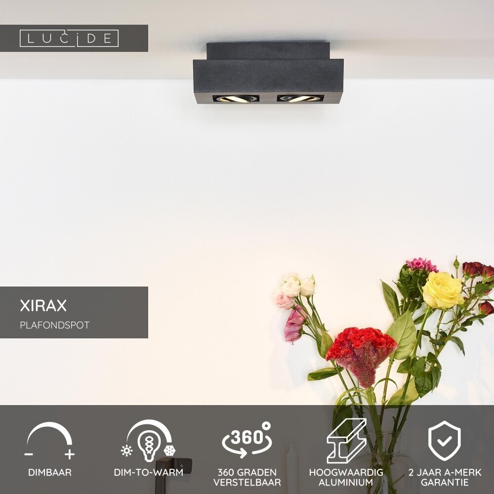 Lucide XIRAX - Deckenstrahler - LED Dim to warm - GU10 - 2x5W 2200K/3000K - Schwarz Lucide XIRAX - Deckenstrahler - LED Dim to warm - GU10 - 2x5W 2200K/3000K - Schwarz
