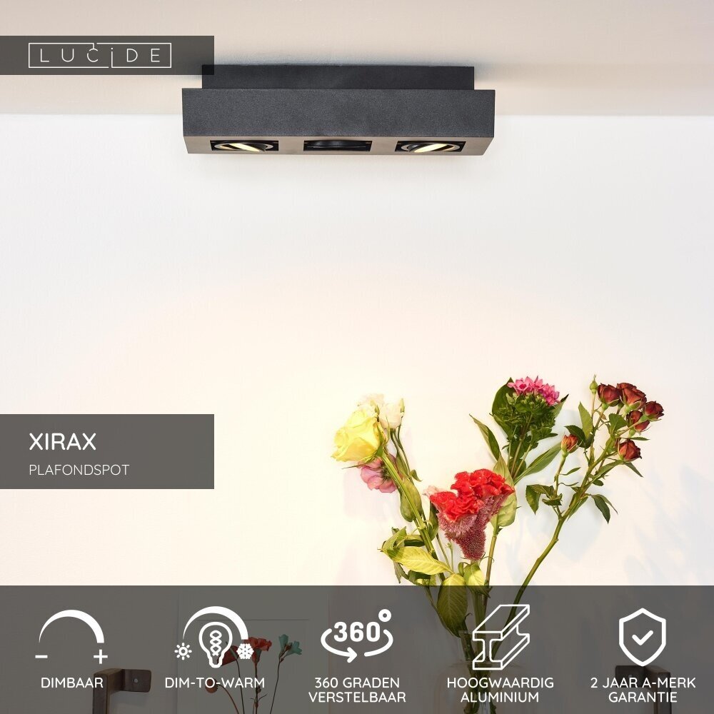 Lucide XIRAX - Deckenstrahler - LED Dim to warm - GU10 - 3x5W 2200K/3000K - Schwarz Lucide XIRAX - Deckenstrahler - LED Dim to warm - GU10 - 3x5W 2200K/3000K - Schwarz