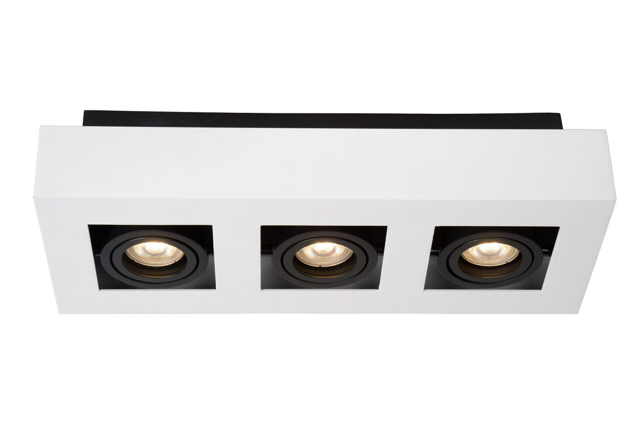 Lucide XIRAX - Deckenstrahler - LED Dim to warm - GU10 - 3x5W 2200K/3000K - Weiß Lucide XIRAX - Deckenstrahler - LED Dim to warm - GU10 - 3x5W 2200K/3000K - Weiß