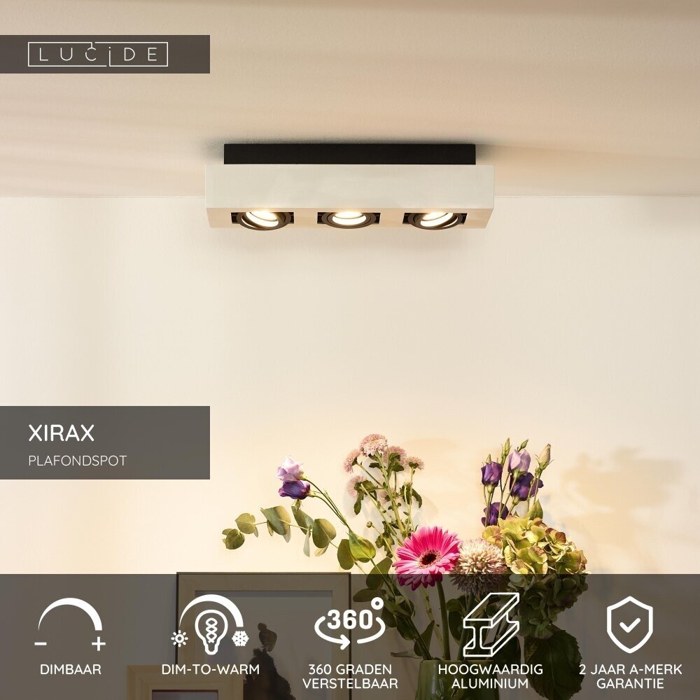Lucide XIRAX - Deckenstrahler - LED Dim to warm - GU10 - 3x5W 2200K/3000K - Weiß Lucide XIRAX - Deckenstrahler - LED Dim to warm - GU10 - 3x5W 2200K/3000K - Weiß