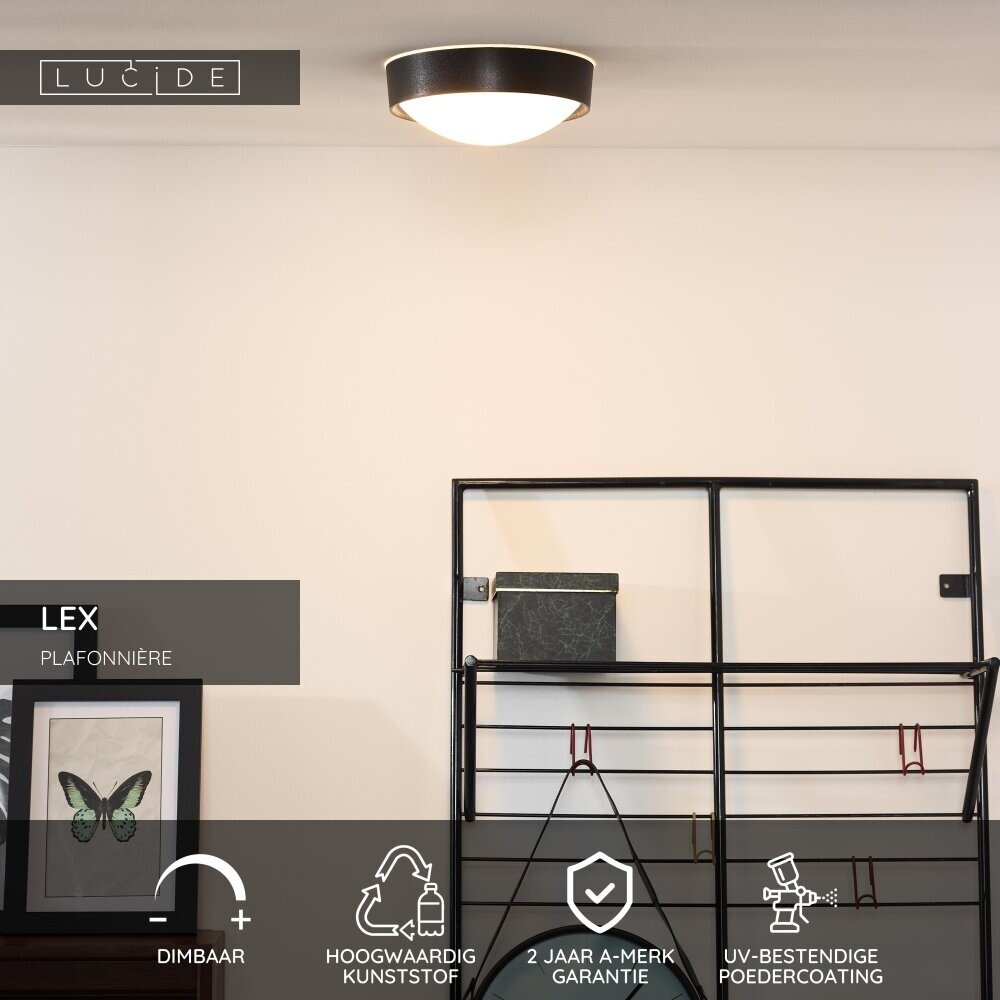 Lucide LEX - Deckenleuchte - Ø 25 cm - 1xE27 - Schwarz Lucide LEX - Deckenleuchte - Ø 25 cm - 1xE27 - Schwarz