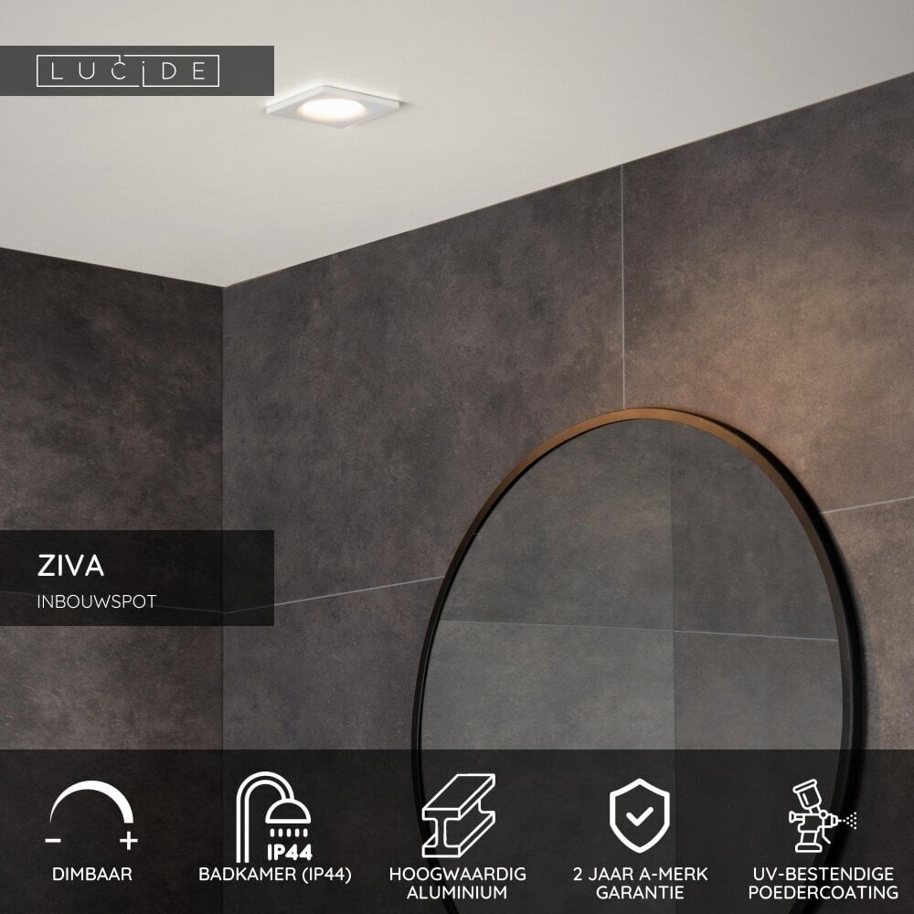 Lucide ZIVA - Downlight Badezimmer - 1xGU10 - IP44 - Weiß Lucide ZIVA - Downlight Badezimmer - 1xGU10 - IP44 - Weiß