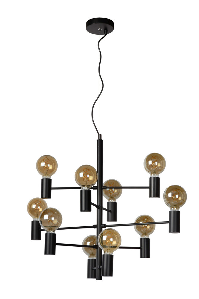 Lucide LEANNE - Hängeleuchte - Ø 65 cm - 10xE27 - Schwarz