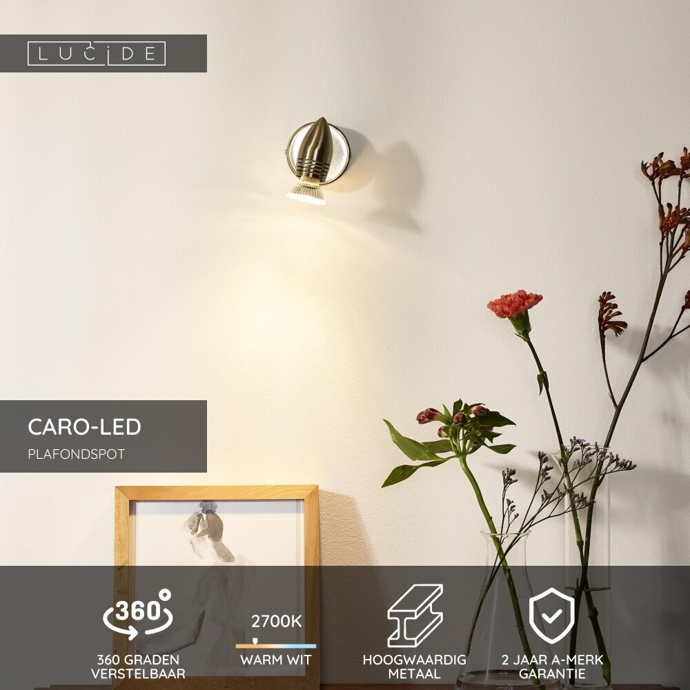Lucide CARO-LED - Deckenstrahler - Ø 9 cm - LED - GU10 - 1x5W 2700K - Mattchrom Lucide CARO-LED - Deckenstrahler - Ø 9 cm - LED - GU10 - 1x5W 2700K - Mattchrom