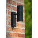 Lucide ARNE-LED IR - Wandstrahler / Wandleuchte Indoor/Outdoor - Ø 6,3 cm - LED - GU10 - 2x5W 2700K - IP44 - Bewegungs- & Tag/Nachtsensor - Schwarz