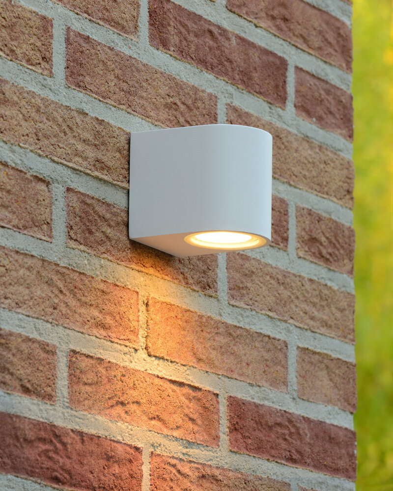 Lucide ZORA-LED - Wandstrahler / Wandleuchte Innen/Außen - LED Dimb. - GU10 - 1x5W 3000K - IP44 - Weiß