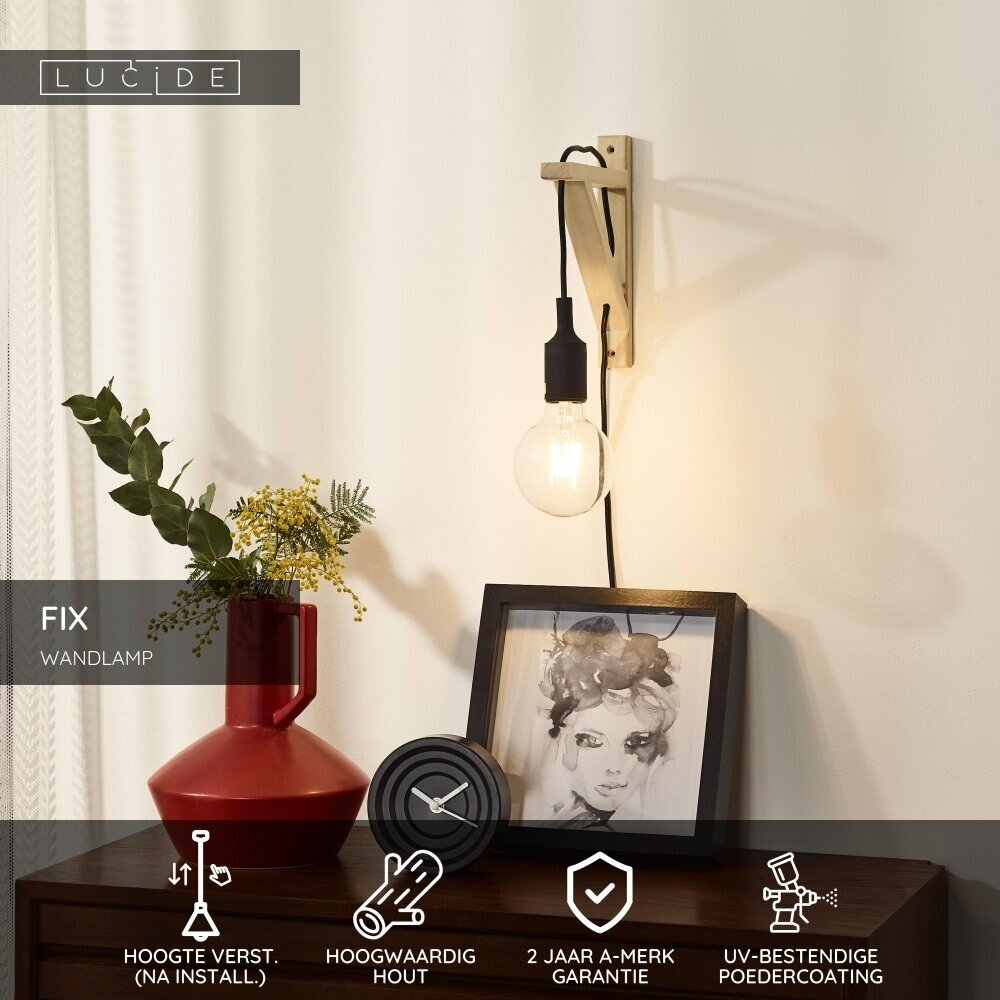 Lucide FIX - Wandleuchte - 1xE27 - Schwarz Lucide FIX - Wandleuchte - 1xE27 - Schwarz
