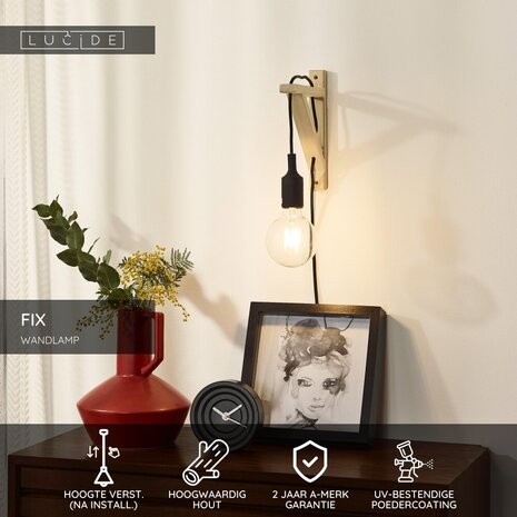 Lucide FIX - Wandleuchte - 1xE27 - Schwarz Lucide FIX - Wandleuchte - 1xE27 - Schwarz