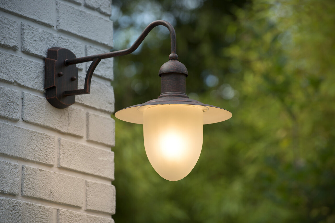 Lucide ARUBA - Wandleuchte Indoor/Outdoor - Ø 25 cm - 1xE27 - IP44 - Rostbraun Lucide ARUBA - Wandleuchte Indoor/Outdoor - Ø 25 cm - 1xE27 - IP44 - Rostbraun