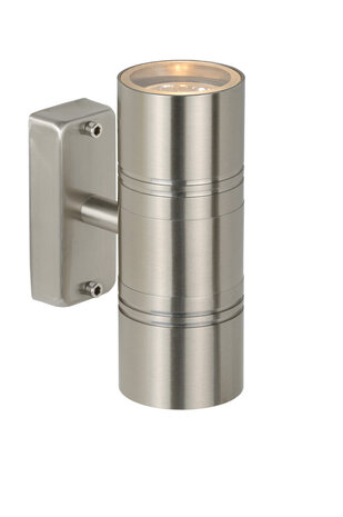 Lucide ARNE-LED - Wandleuchte Innen/Außen - Ø 6,3 cm - LED - GU10 - 2x5W 2700K - IP44 - Mattchrom