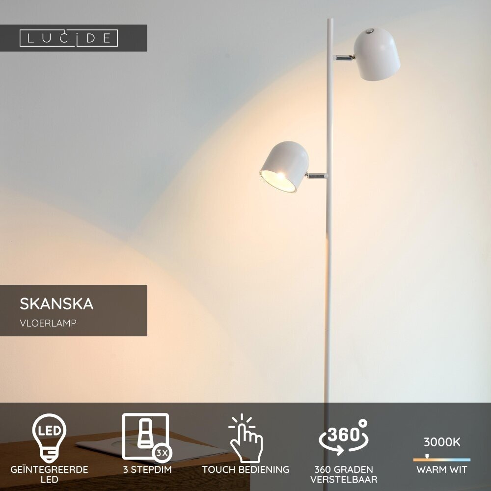 Lucide SKANSKA - Stehleuchte - LED Dimb. - 2x5W 3000K - Weiß Lucide SKANSKA - Stehleuchte - LED Dimb. - 2x5W 3000K - Weiß