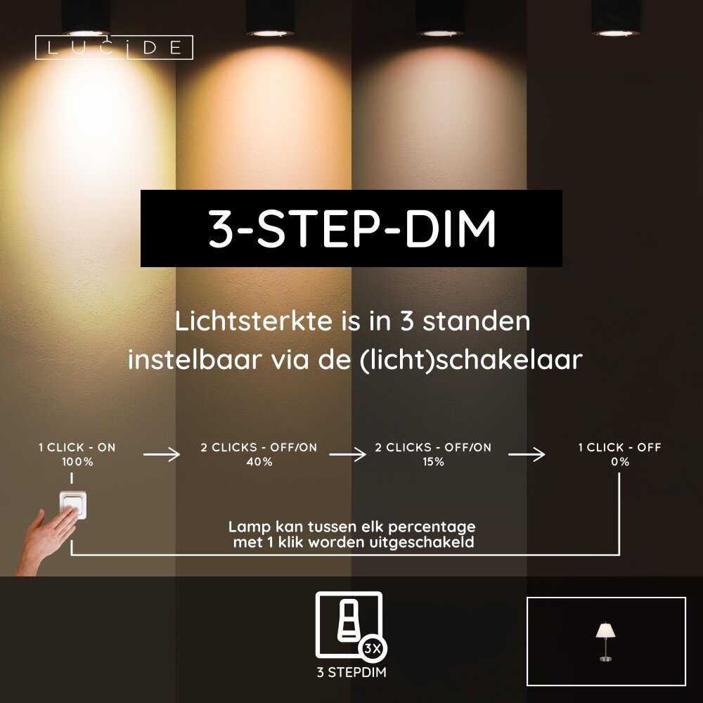 Lucide TOUCH - Tischleuchte - Ø 22 cm - 1xE14 - Mattchrom Lucide TOUCH - Tischleuchte - Ø 22 cm - 1xE14 - Mattchrom