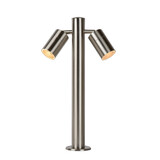 Lucide ARNE-LED - Sockellampe - Ø 6,3 cm - LED - GU10 - 2x5W 2700K - IP44 - Mattchrom