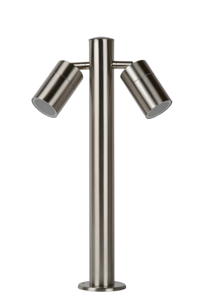 Lucide ARNE-LED - Sockellampe - Ø 6,3 cm - LED - GU10 - 2x5W 2700K - IP44 - Mattchrom
