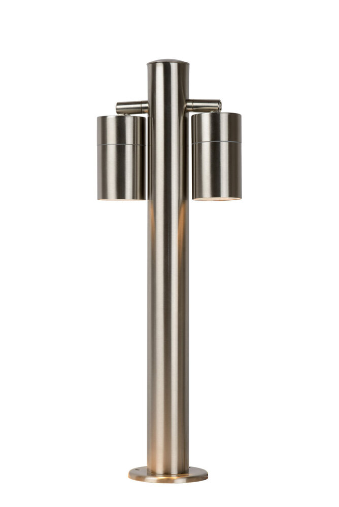 Lucide ARNE-LED - Sockellampe - Ø 6,3 cm - LED - GU10 - 2x5W 2700K - IP44 - Mattchrom