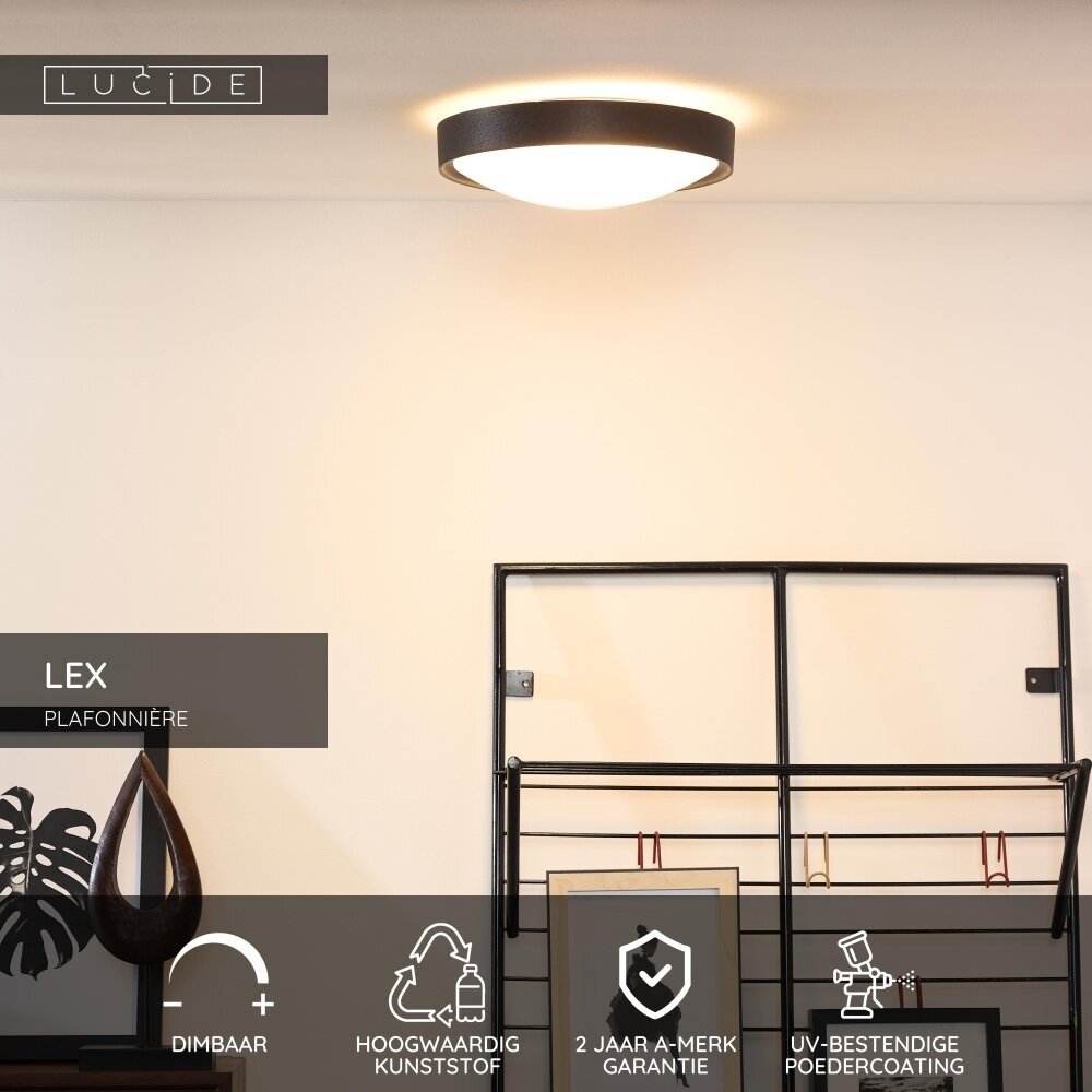 Lucide LEX - Deckenleuchte - Ø 33 cm - 2xE27 - Schwarz