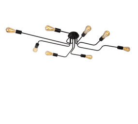 Lucide LESTER - Deckenleuchte - 8xE27 - Schwarz Lucide LESTER - Deckenleuchte - 8xE27 - Schwarz