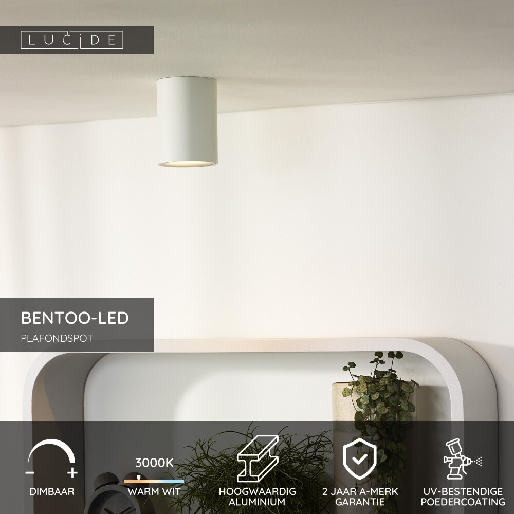 Lucide BENTOO-LED - Deckenstrahler - Ø 8 cm - LED Dimb. - GU10 - 1x5W 3000K - Weiß