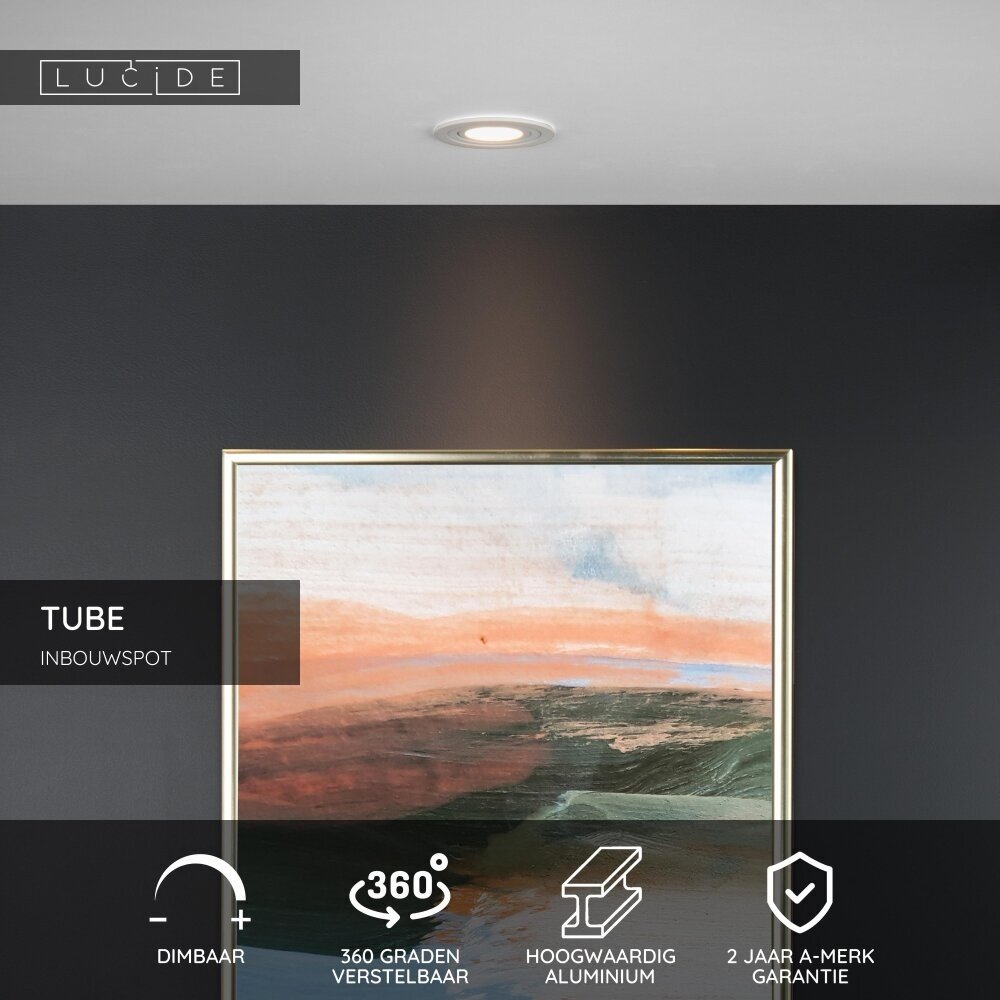 Lucide TUBE - Downlight - Ø 9,2 cm - 1xGU10 - Weiß