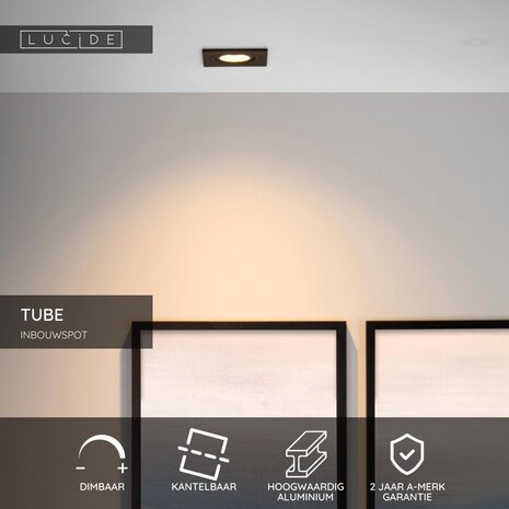 Lucide TUBE - Downlight - 1xGU10 - Schwarz Lucide TUBE - Downlight - 1xGU10 - Schwarz