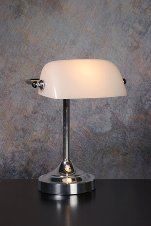 Lucide BANKER - Schreibtischlampe - 1xE14 - Chrom Lucide BANKER - Schreibtischlampe - 1xE14 - Chrom