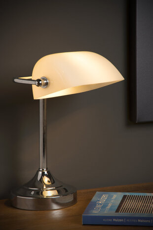 Lucide BANKER - Schreibtischlampe - 1xE14 - Chrom Lucide BANKER - Schreibtischlampe - 1xE14 - Chrom