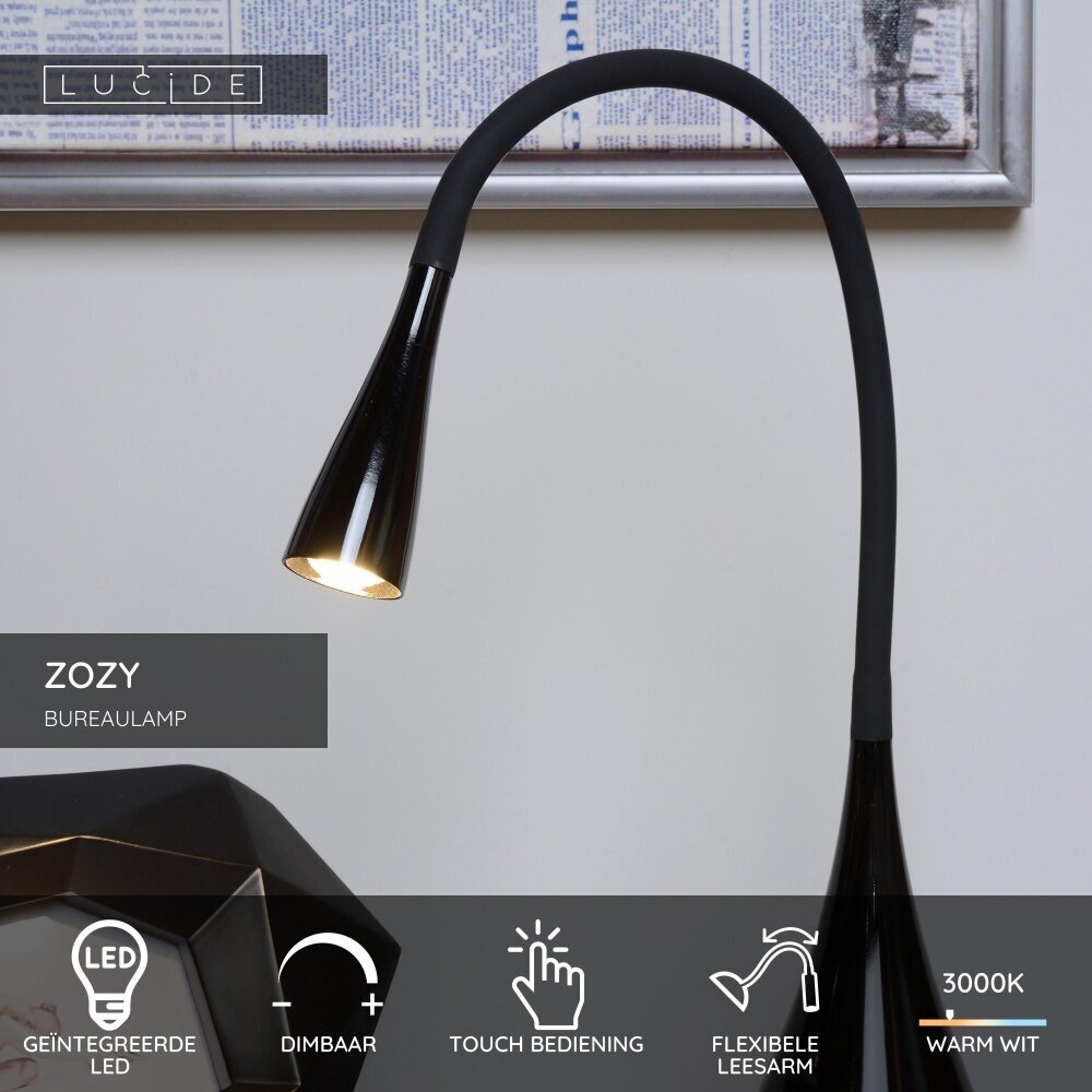 Lucide ZOZY - Schreibtischlampe - LED Dimb. - 1x4W 3000K - Schwarz Lucide ZOZY - Schreibtischlampe - LED Dimb. - 1x4W 3000K - Schwarz