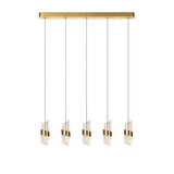 Lucide KLIGANDE - Hängeleuchte - LED Dimb. - 5x7.8W 2700K - Mattes Gold / Messing