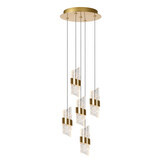 Lucide KLIGANDE - Hängeleuchte - Ø 30 cm - LED Dimb. - 5x8W 2700K - Mattes Gold / Messing