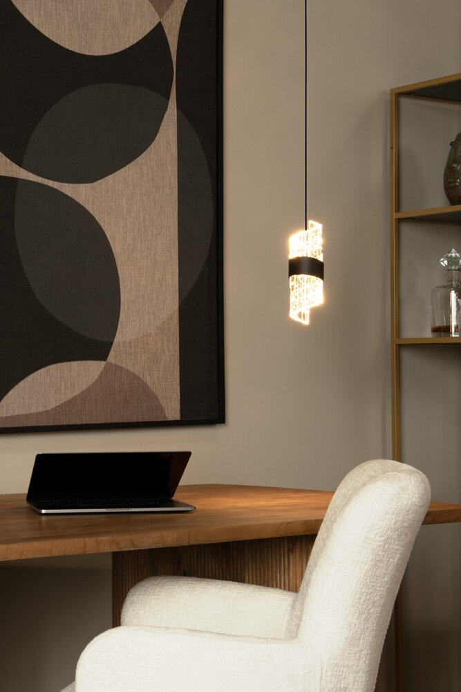 Lucide KLIGANDE - Hängeleuchte - Ø 13 cm - LED - 1x9W 2700K - Schwarz