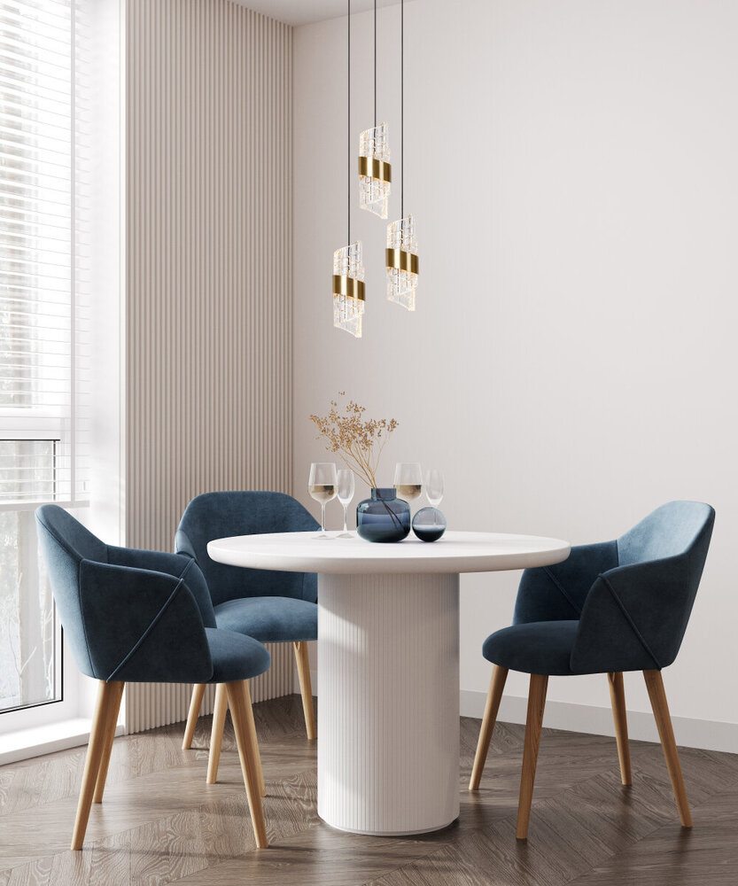 Lucide KLIGANDE - Hängeleuchte - Ø 25 cm - LED Dimb. - 3x8W 2700K - Mattes Gold / Messing